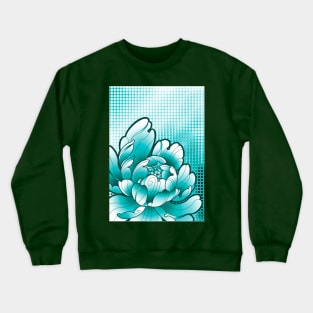 turquoise peony flower Crewneck Sweatshirt